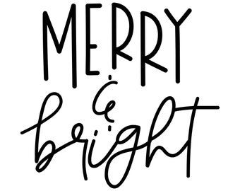 Christmas Merry Bright SVG / Christmas Merry And Bright Svg / Christmas T shirt Svg / Merry Christmas Starbuks cup Svg / Commercial use svg