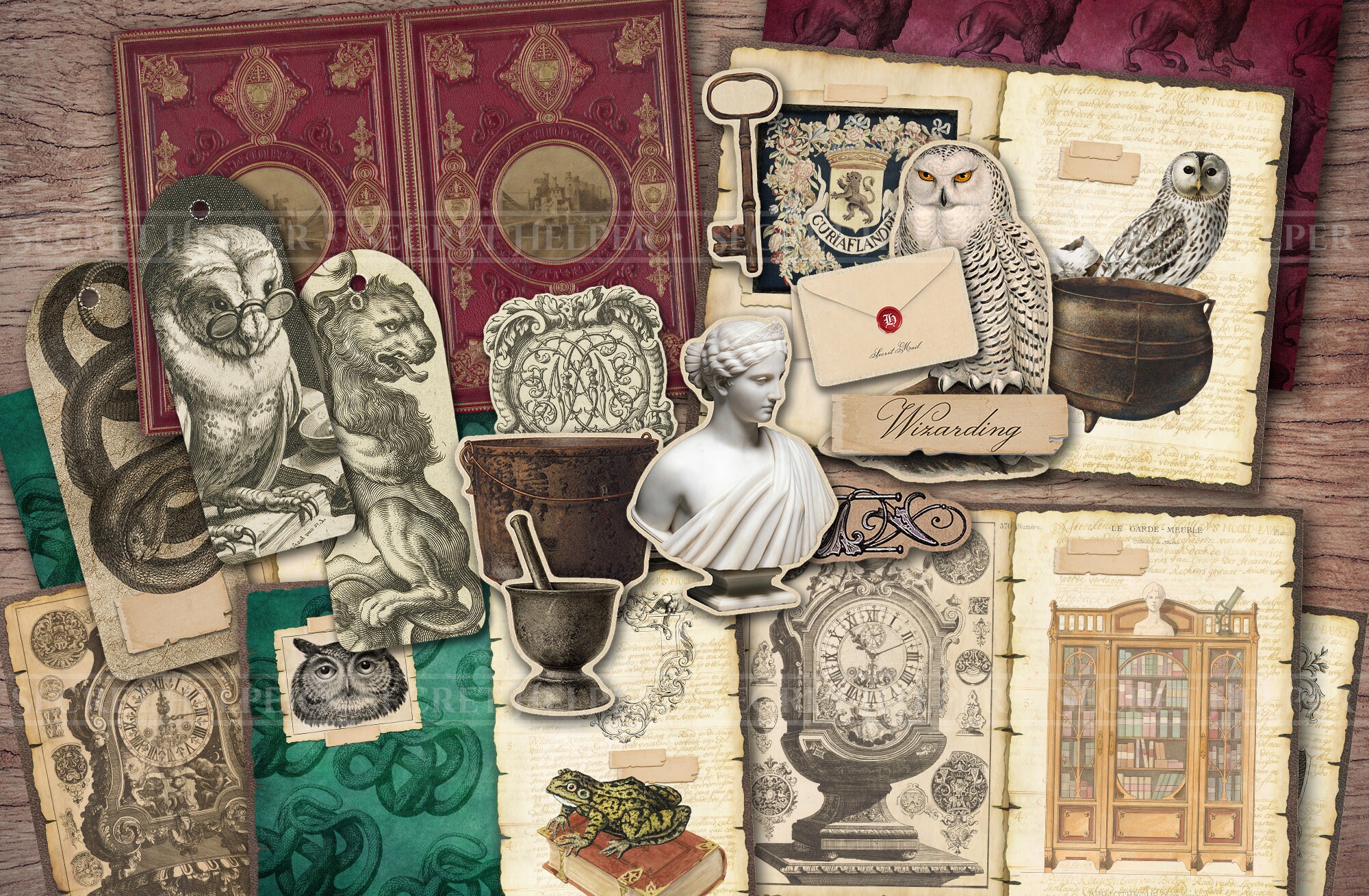 Wizarding School Junk Journal Kit (printable JPG Pages With Ephemera ...