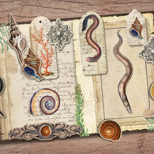 Sea Witch Junk Journal Kit (printable JPG Pages With Ephemera, Cover ...