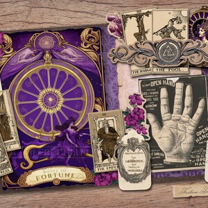 Fortune Teller Junk Journal Kit (printable JPG Pages With Ephemera ...