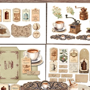 Coffee Junk Journal Kit (printable JPG Pages With Ephemera, Tags ...