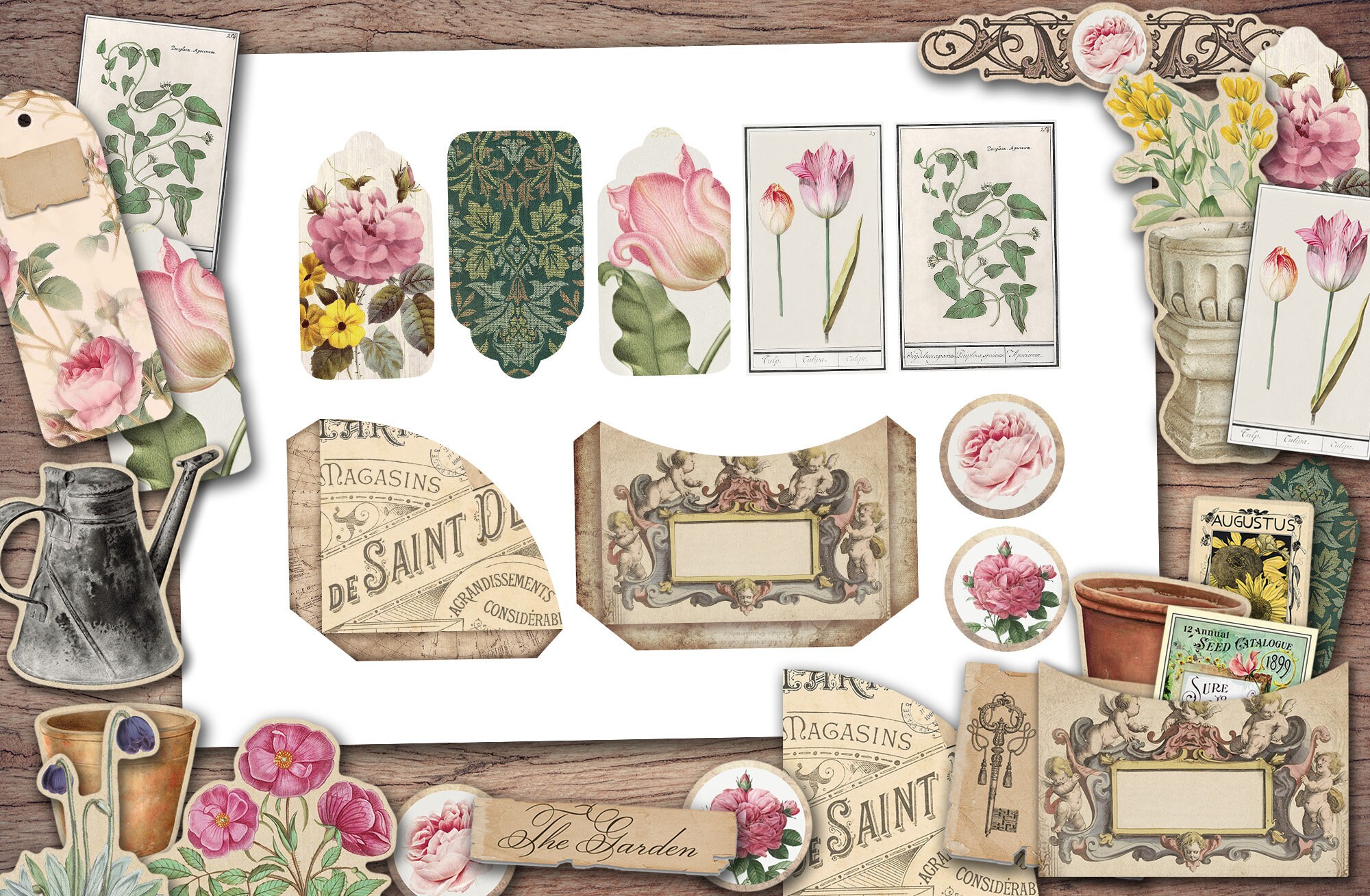 Secret Garden Junk Journal Kit (printable JPG Pages With Ephemera ...