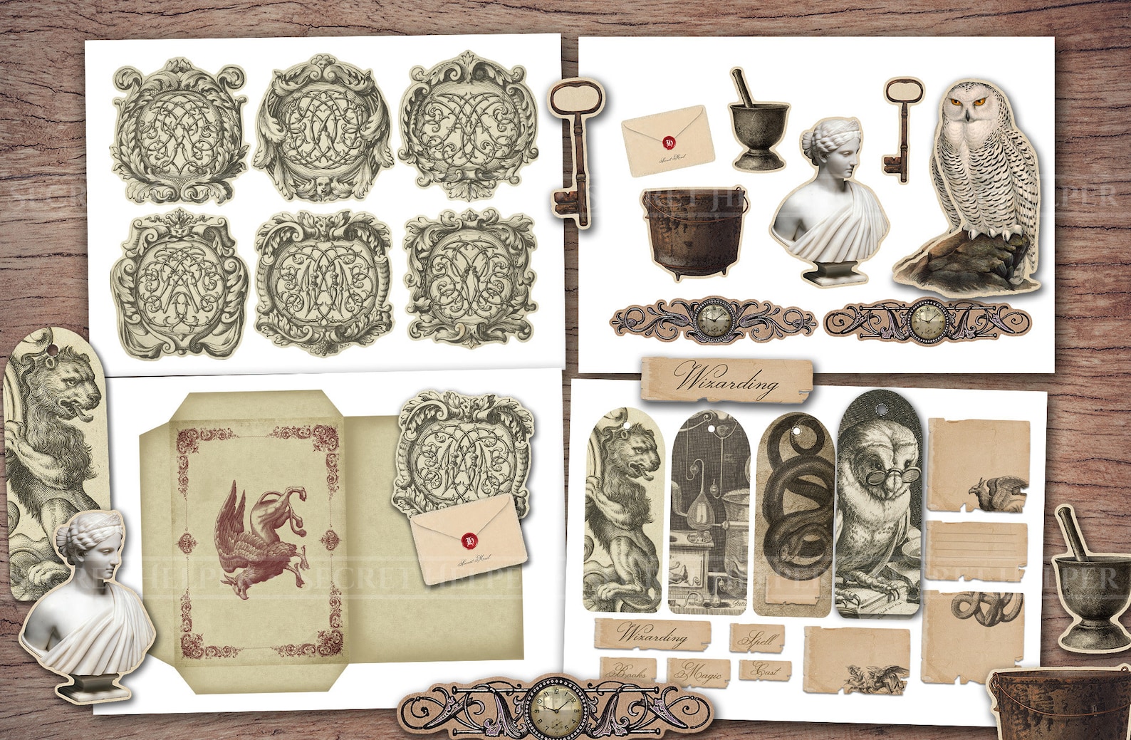 Wizarding School Junk Journal Kit (printable JPG Pages With Ephemera ...