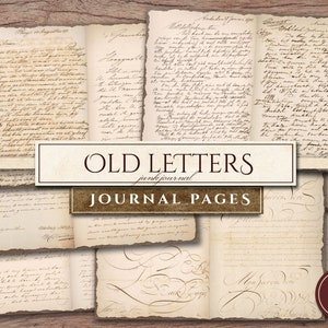 Old Letter Junk Journal Paper (in JPG), Printable Ephemera, Aged Neutral Pages, Digital Handwriting, Junk Journal Supplies, Digital Download