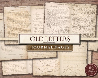 Old Letter Junk Journal Paper (in JPG), Printable Ephemera, Aged Neutral Pages, Digital Handwriting, Junk Journal Supplies, Digital Download