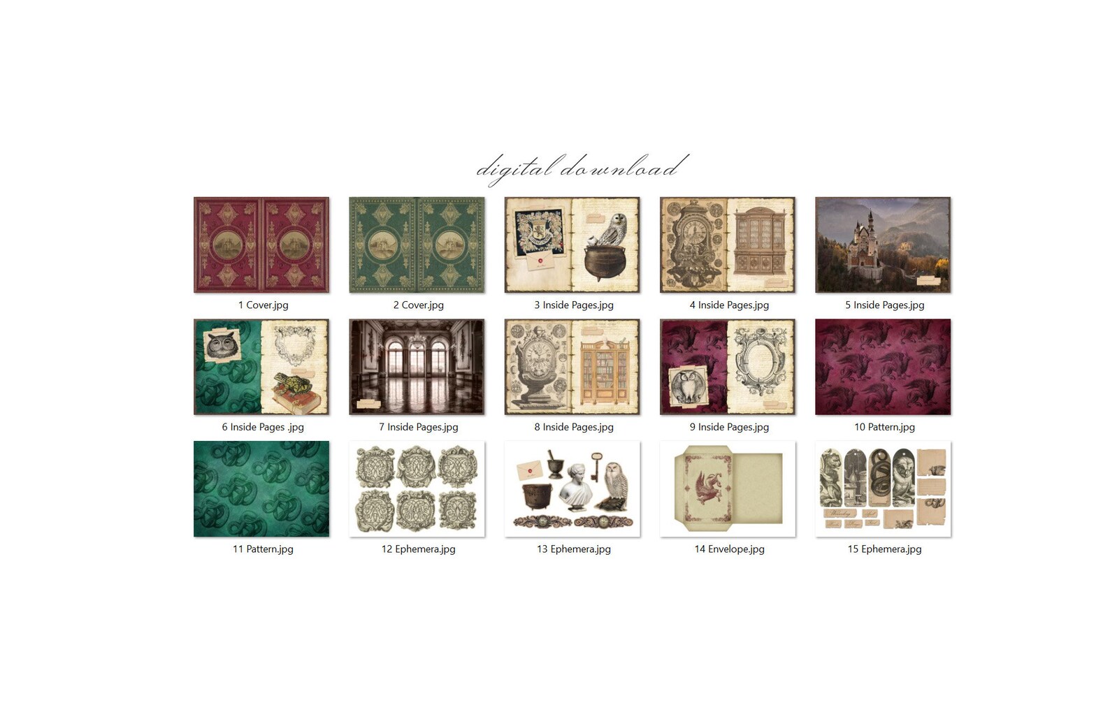 Wizarding School Junk Journal Kit (printable JPG Pages With Ephemera ...
