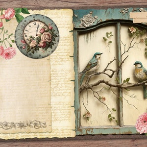 Shabby Chic Junk Journal Kit (printable JPG Pages With Ephemera, Cover ...