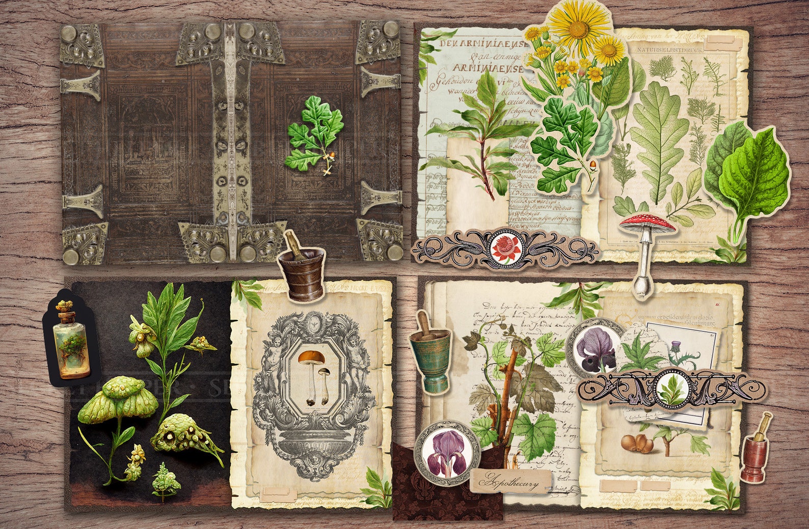 Apothecary Junk Journal Kit (printable JPG Pages With Ephemera, Cover ...