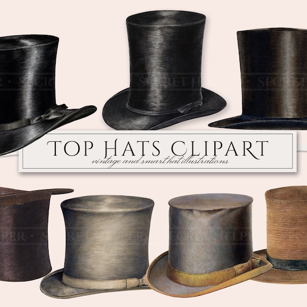 Top Hat Clipart Etsy
