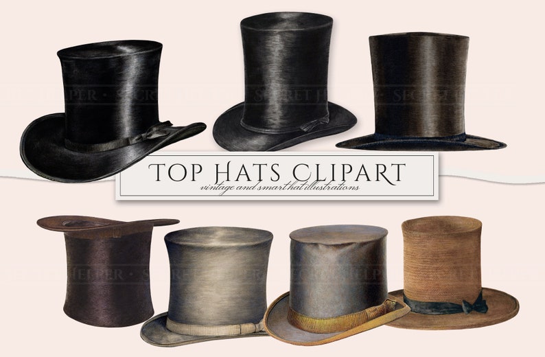 Peut inclure: Un ensemble de dix chapeaux hauts vintage de diff&eacute;rentes couleurs et styles. Les chapeaux sont tous noirs, bruns ou gris et pr&eacute;sentent une vari&eacute;t&eacute; de textures et de finitions. Les chapeaux sont tous en bon &eacute;tat et seraient un excellent ajout &agrave; toute collection de v&ecirc;tements vintage.