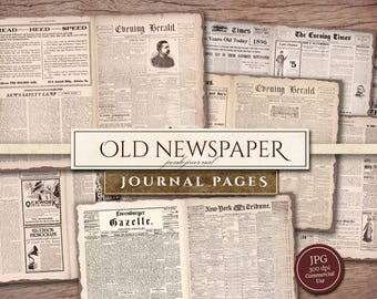 Old Newspaper: Pages from the 1800s-1900s, Articles, Adverts, For Junk Journaling, Ephemera (Digital Download)