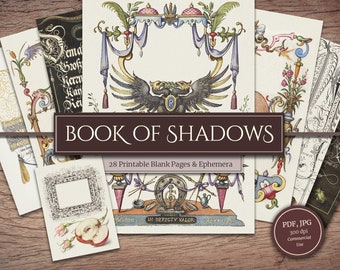 Printable Book of Shadows: Vintage Grimoire Spellbook Pages (Digital Download)