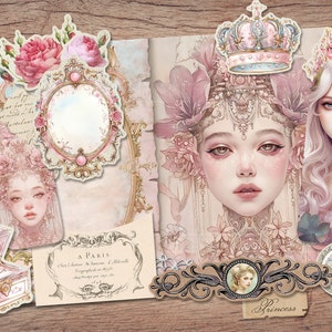 Princess Junk Journal Kit (printable JPG Pages With Ephemera, Tags ...