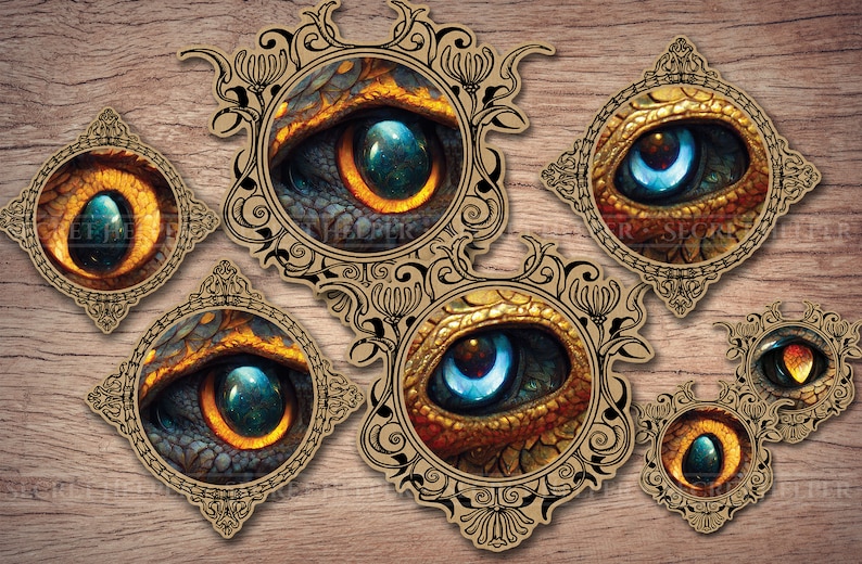 Printable Dragon Eyes PNG PDF Collage Sheet Fantasy - Etsy