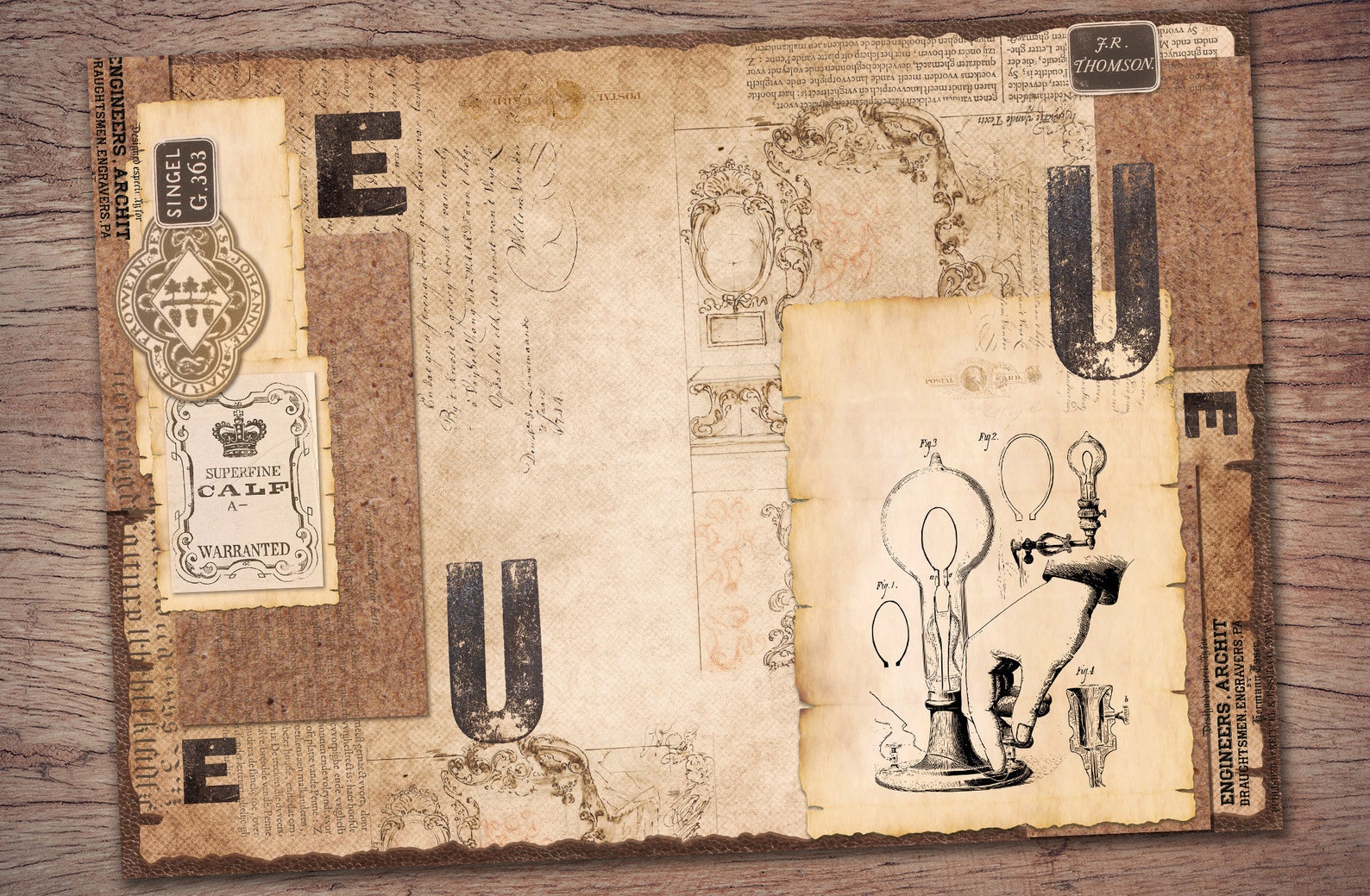Vintage Grunge Junk Journal Kit (printable JPG Pages With Ephemera ...