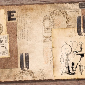 Vintage Grunge Junk Journal Kit (printable JPG Pages With Ephemera ...
