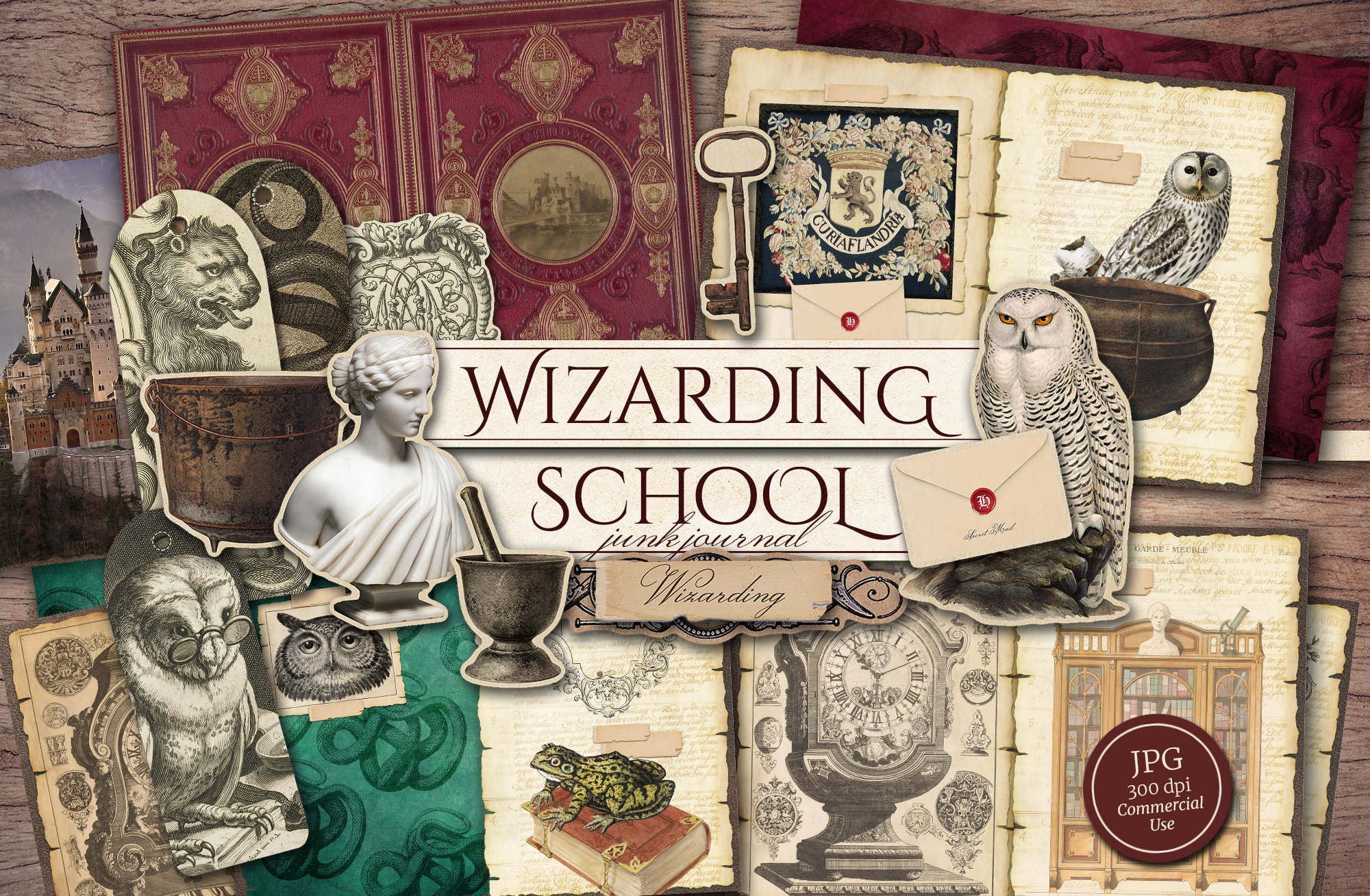 Wizarding School Junk Journal Kit (printable JPG Pages With Ephemera ...