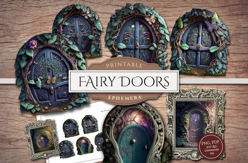 Printable Fairy Doors PNG &amp; PDF Collage Sheets Door - Etsy