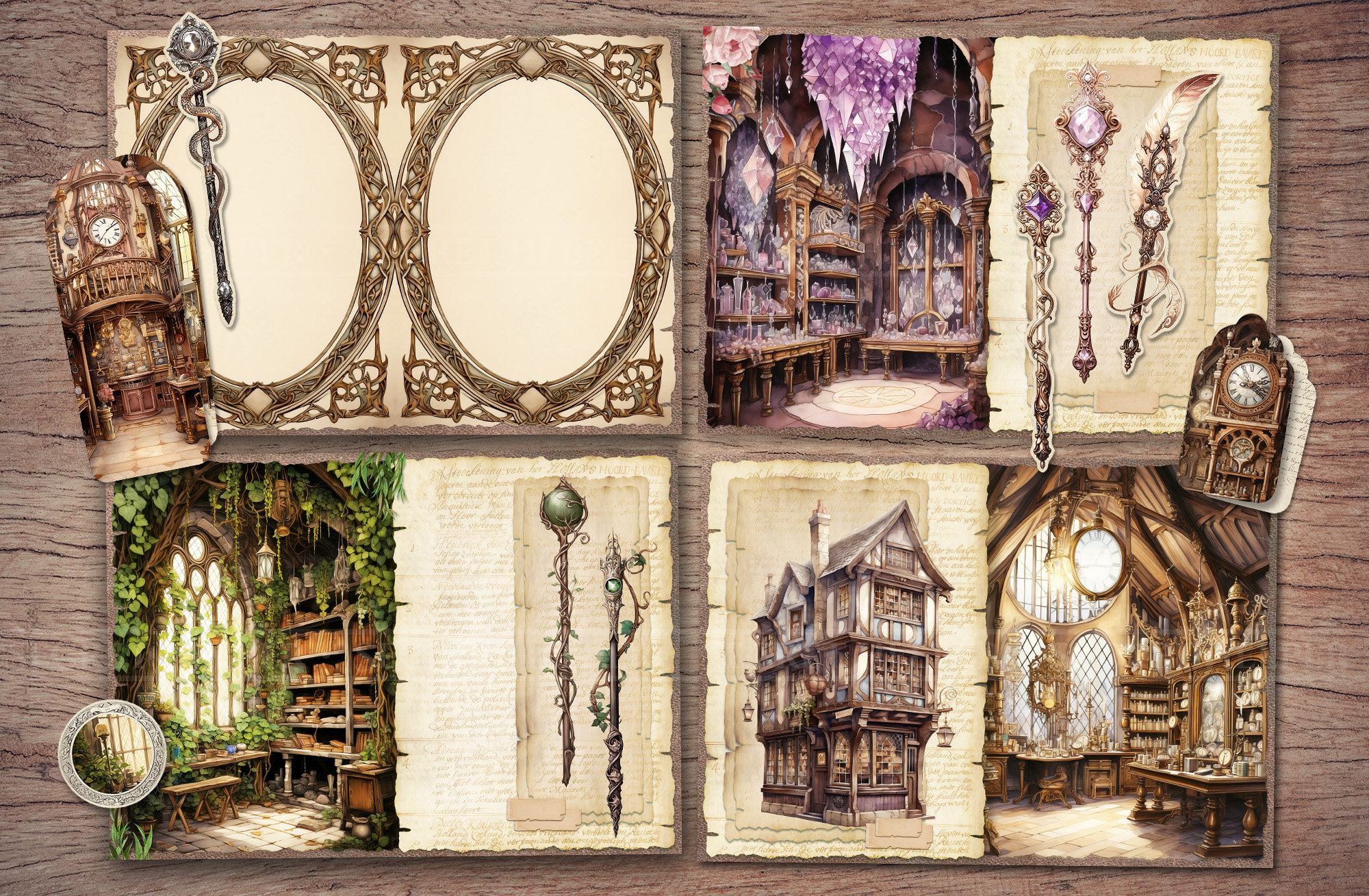 The Old Wand Shop Junk Journal Kit (printable JPG Pages With Ephemera ...