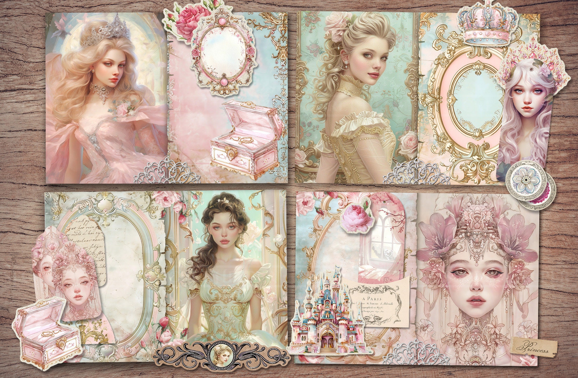 Princess Junk Journal Kit (printable JPG Pages With Ephemera, Tags ...