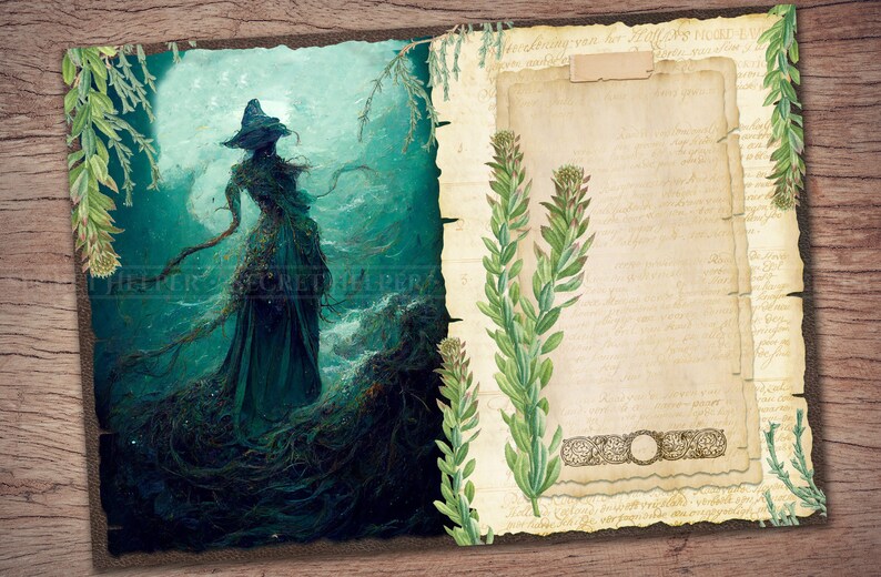 Sea Witch Junk Journal Kit (printable JPG Pages With Ephemera, Cover ...