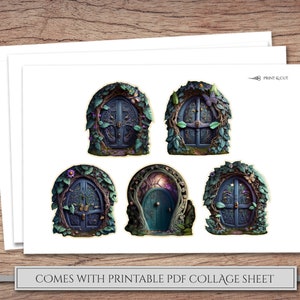 Printable Fairy Doors (PNG &amp; PDF Collage Sheets), Door Overlays, Old ...