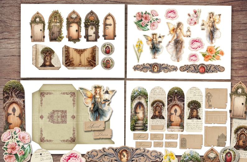 Secret Doors Junk Journal Kit: Printable Ephemera, Inside Pages, Fussy ...