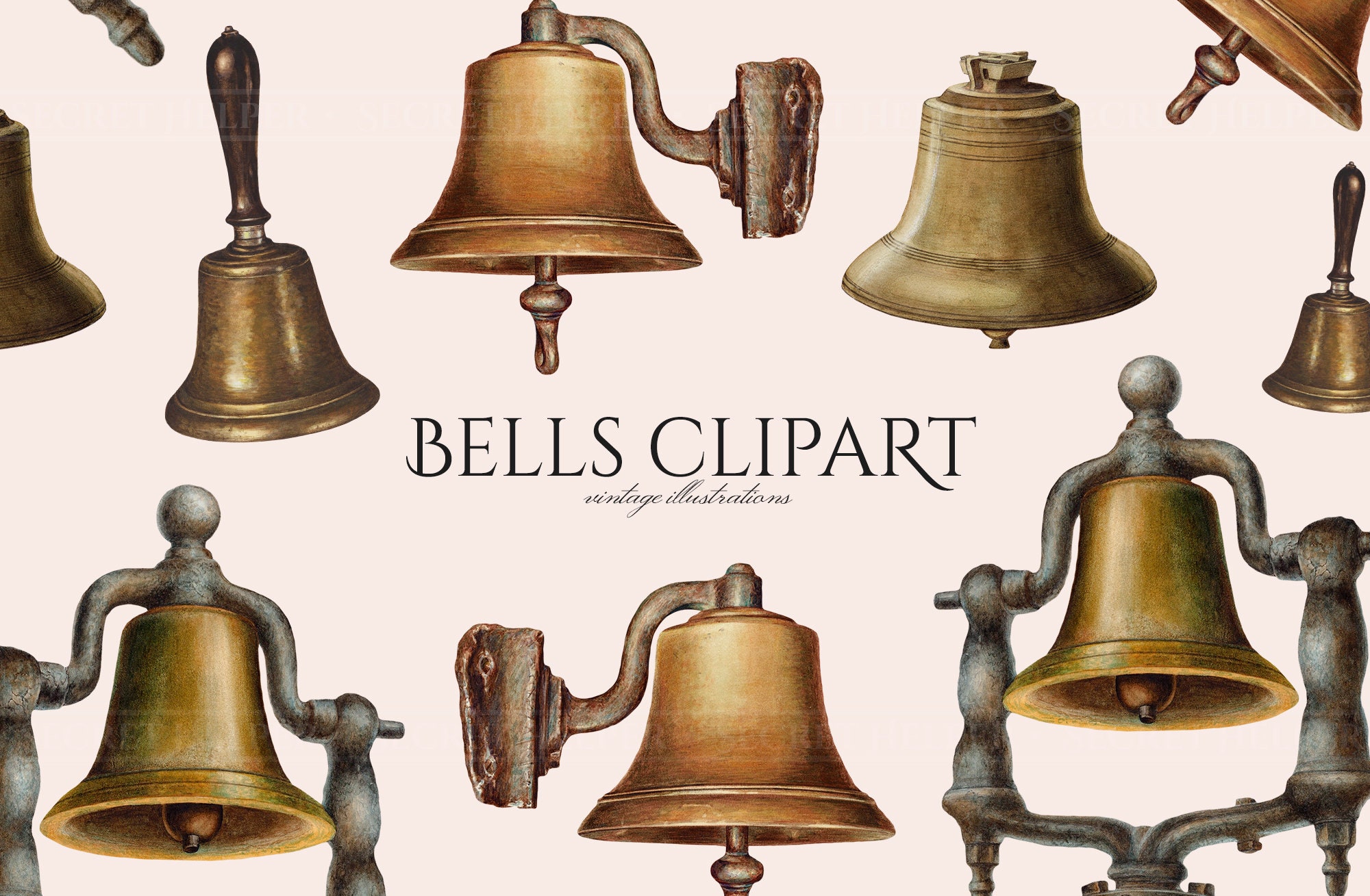 Nostalgic Echoes Antique Hanging Bell: Vintage Delight for Homes