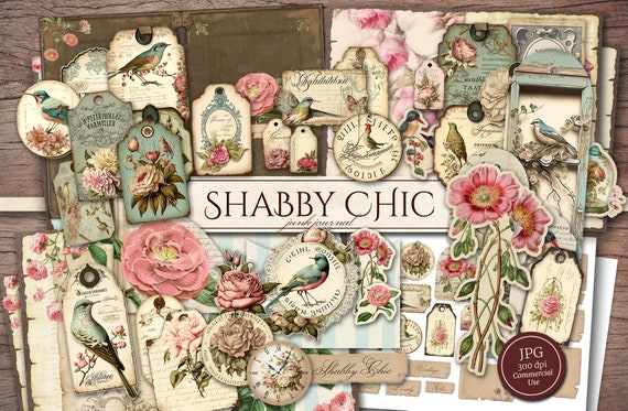 Shabby Chic Junk Journal Kit (printable JPG Pages With