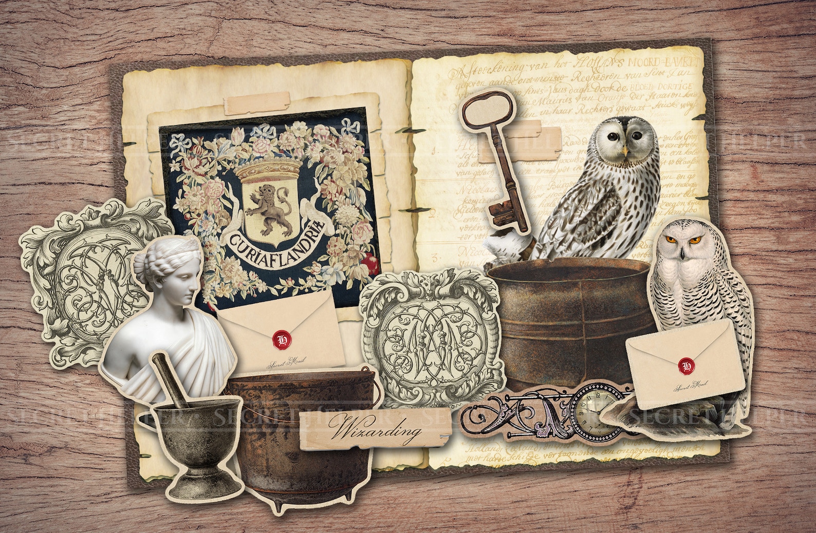 Wizarding School Junk Journal Kit (printable JPG Pages With Ephemera ...