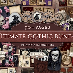 Pacote Ultimate Gothic Junk Journal (mais de 70 páginas JPG), pacote de descontos, vampiro, bruxa efêmera, papel digital de terror, download digital instantâneo