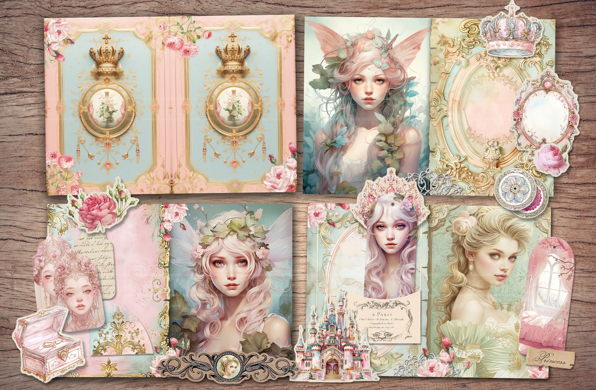 Princess Junk Journal Kit (printable JPG Pages With Ephemera, Tags ...