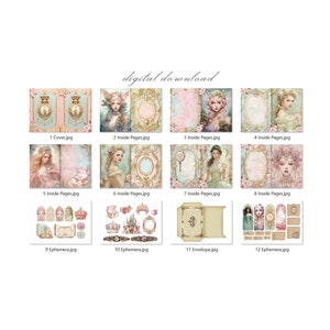 Princess Junk Journal Kit (printable JPG Pages With Ephemera, Tags ...