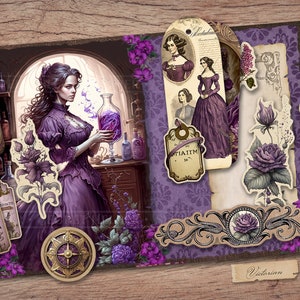Victorian Junk Journal Kit (printable JPG Pages With Ephemera, Tags ...