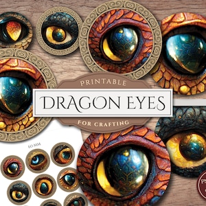 Druckbare Drachenaugen (PNG, PDF Collage Sheets), Kreis, runde Bilder für Cabochon, Kronkorken, 70mm-10mm, digitaler Download, kommerzielle Nutzung