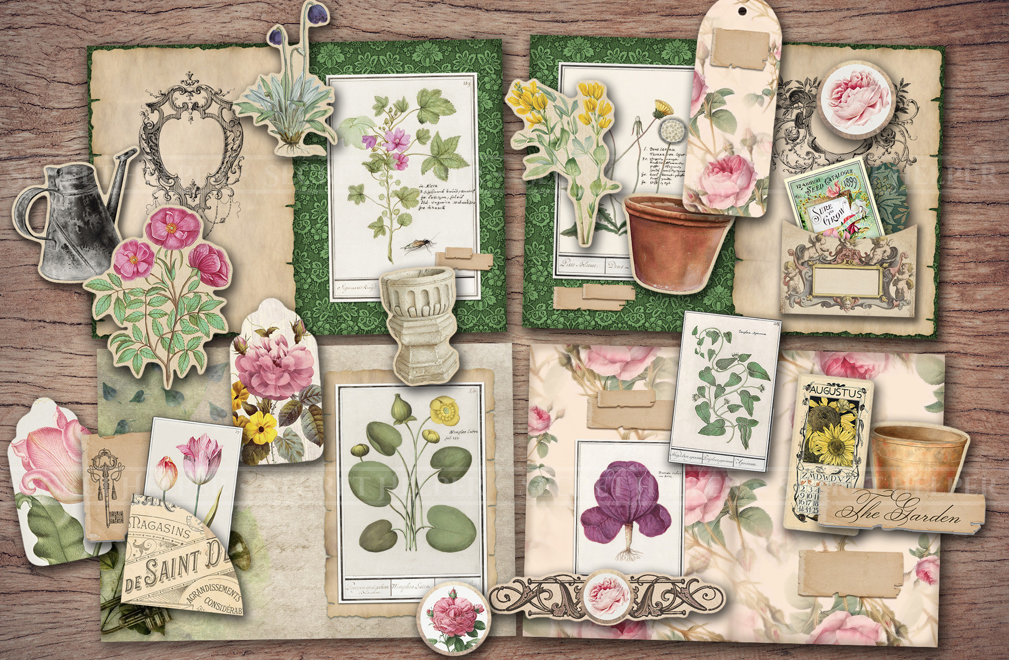 Secret Garden Junk Journal Kit (printable JPG Pages With Ephemera ...