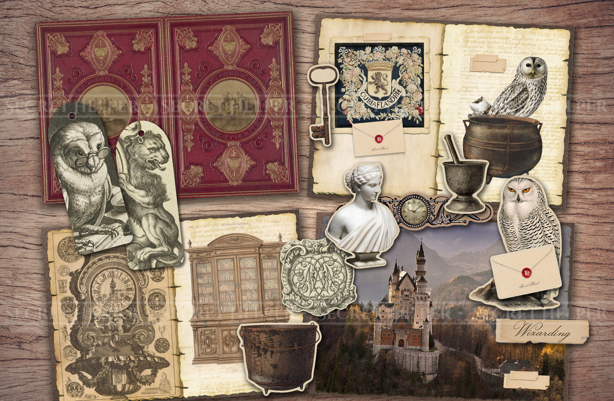 Wizarding School Junk Journal Kit (printable JPG Pages With Ephemera ...