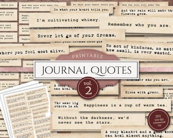 Junk Journal Words Vol. 2: Inspiring Quotes, Words of Wisdom, Inspirational Phrases, (Printable JPG Collage Sheets - Digital Download)