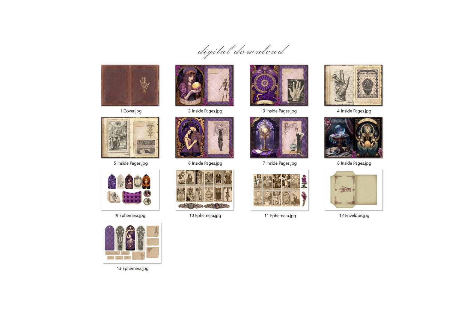 Fortune Teller Junk Journal Kit (printable JPG Pages With Ephemera ...