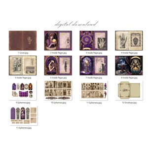 Fortune Teller Junk Journal Kit (printable JPG Pages With Ephemera ...