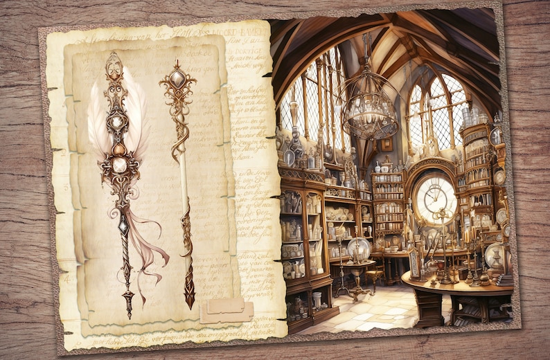 The Old Wand Shop Junk Journal Kit (printable JPG Pages With Ephemera ...