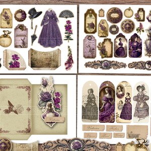 Victorian Junk Journal Kit (printable JPG Pages With Ephemera, Tags ...