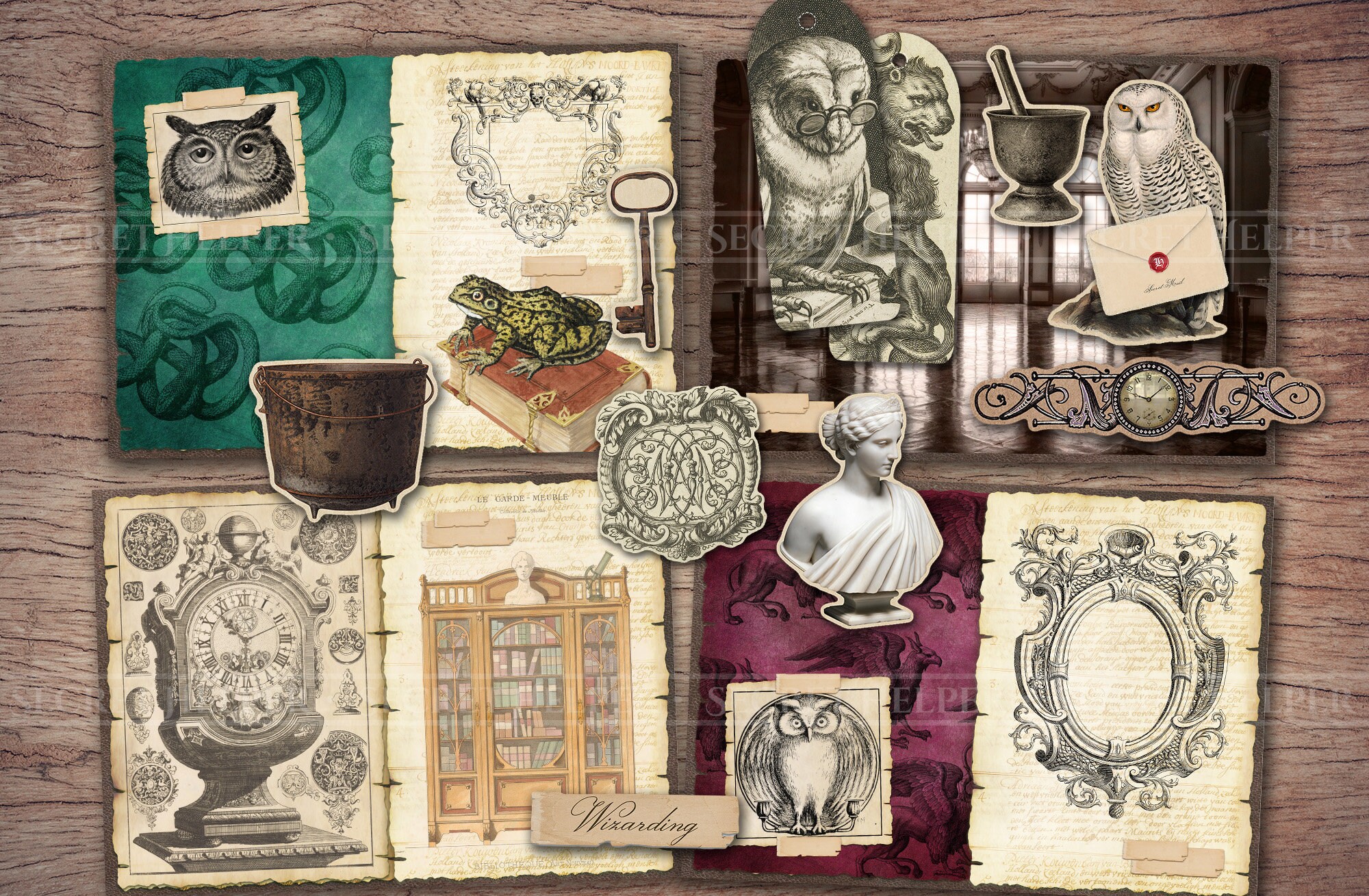 Wizarding School Junk Journal Kit (printable JPG Pages With Ephemera ...