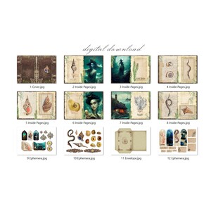 Sea Witch Junk Journal Kit (printable JPG Pages With Ephemera, Cover ...