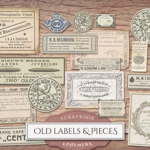 Old Labels & Ephemera (in JPG), Printable Junk Journal Embellishments ...