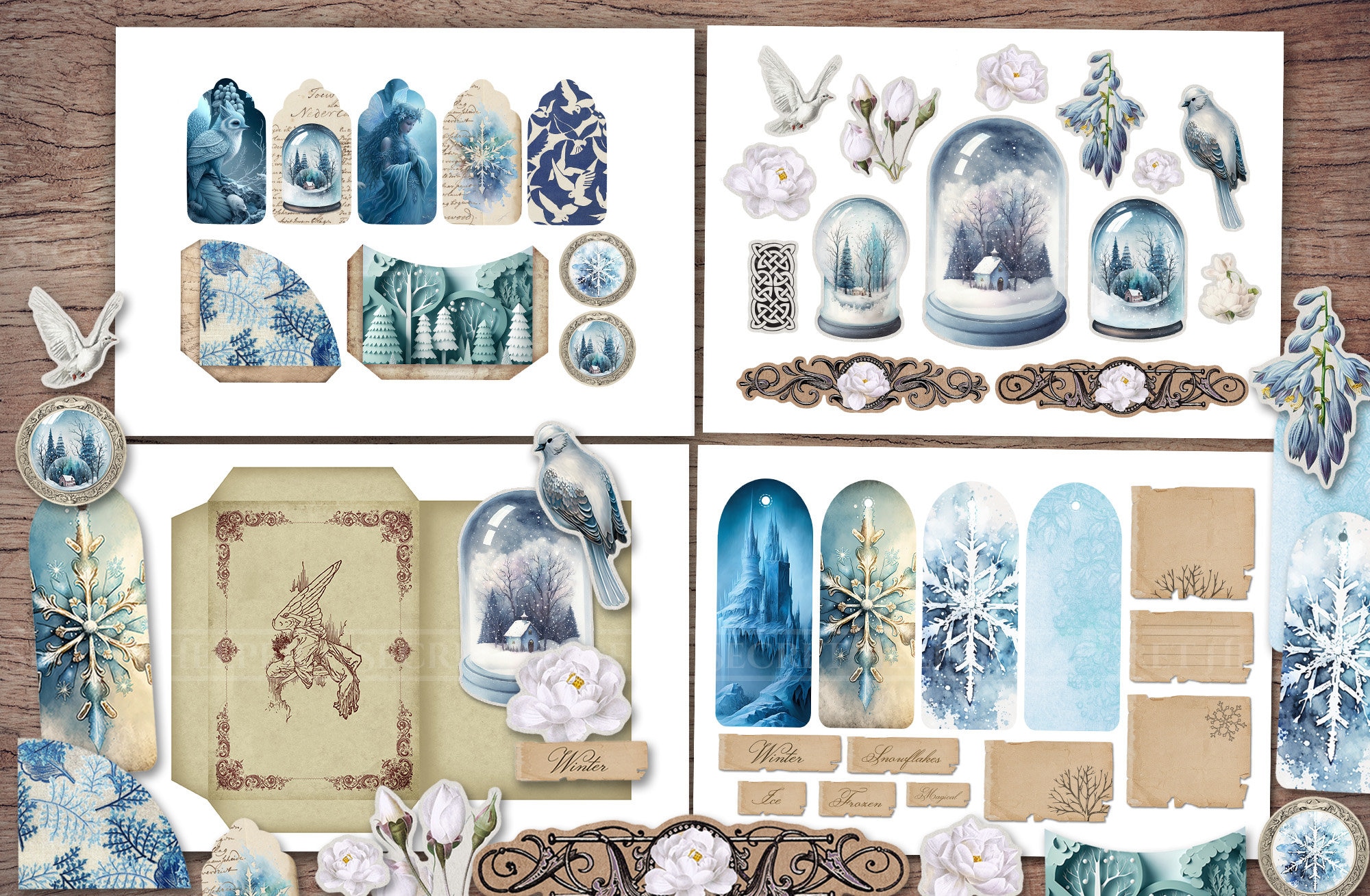 Winter Junk Journal (printable Kit With Cover, Pages, Ephemera, Tags ...