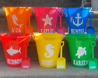 Personalized sand buckets for kids/sand pails/ fun beach toys for kids/ personalized toys/fun sand toys/beach pails/Memorial Day/summer fun