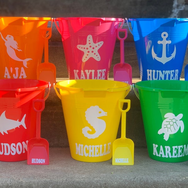 Personalized sand buckets for kids/sand pails/ fun beach toys for kids/ personalized toys/fun sand toys/beach pails/Memorial Day/summer fun