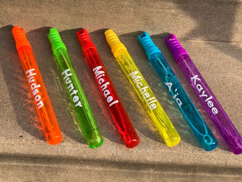 Personalized Bubble Wands/ Party Favors/ Outdoor Fun/ Etsy
