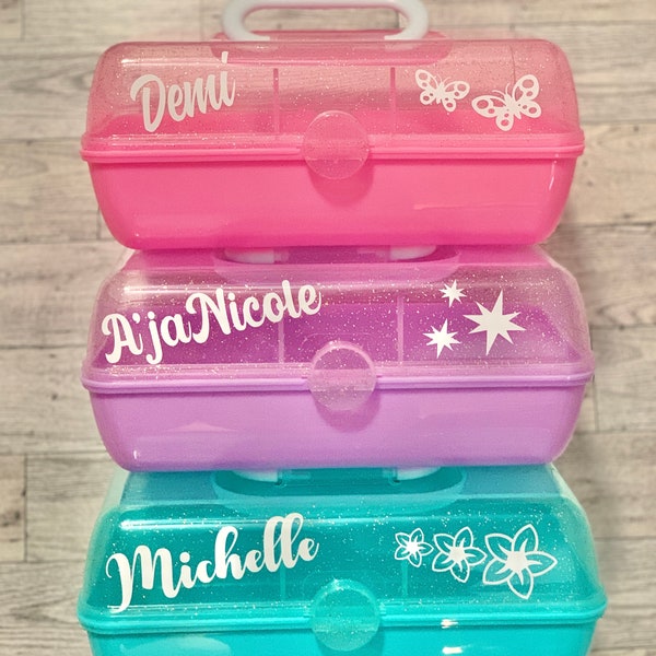 Personalized glitter Caboodle/ Make up case/ Accessory case/girl gift/ cute girly gift/sleepover favors/caboodle case